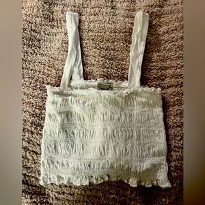 White Ruffled Crop Top
